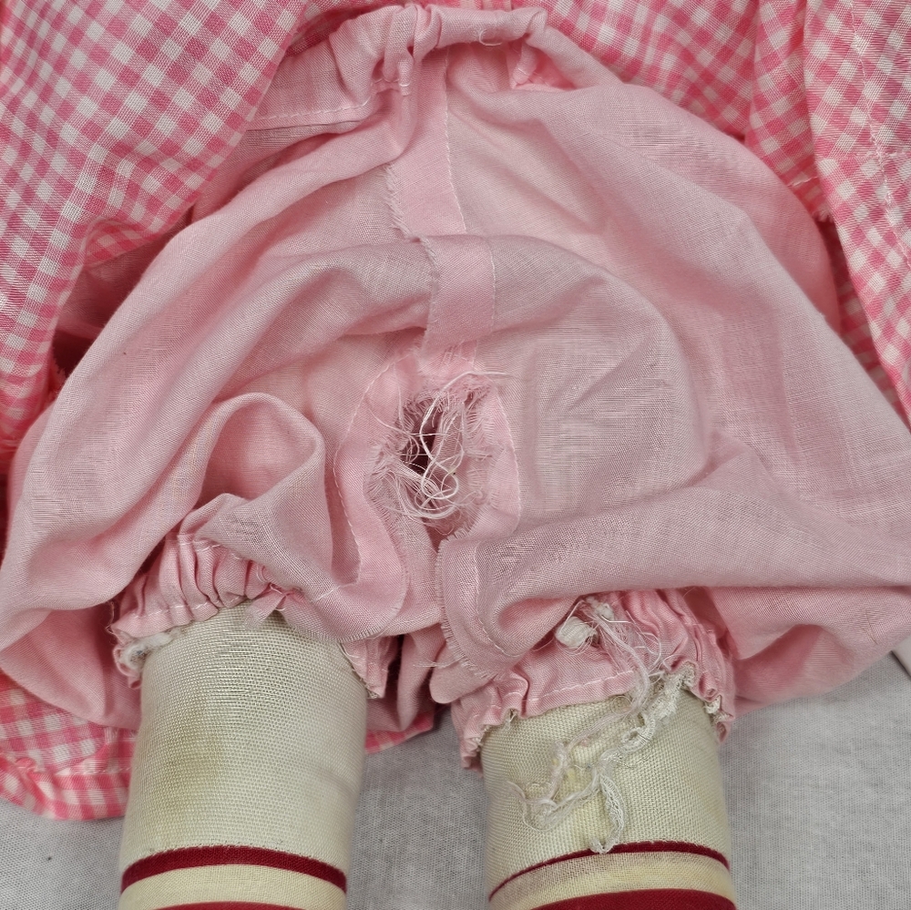 Unique OOAK Large 24" Raggedy Ann Doll w/Pink Pigtail Braid Hair & Gingham Dress - Picture 15 of 16